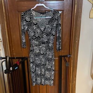 Laundry By Shelli Segal Black and White Swirl Dress